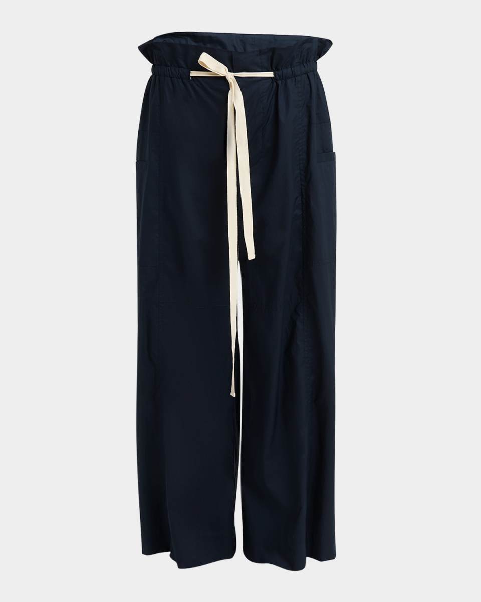 Paperbag-Waist Wide-Leg Trousers